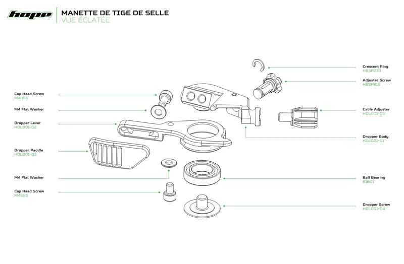 Commande de Tige de Selle HOPE Argent/Orange