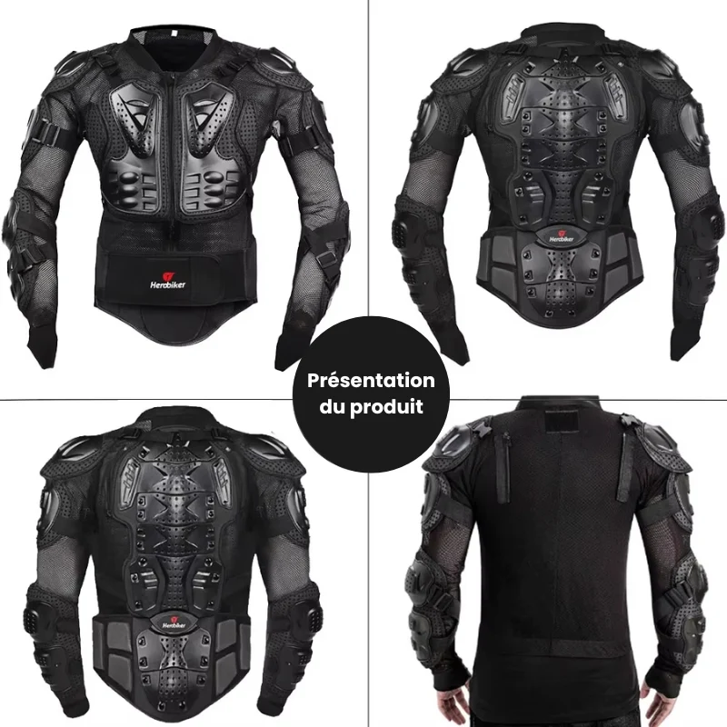 Gilet Pare pierre motocross noir
