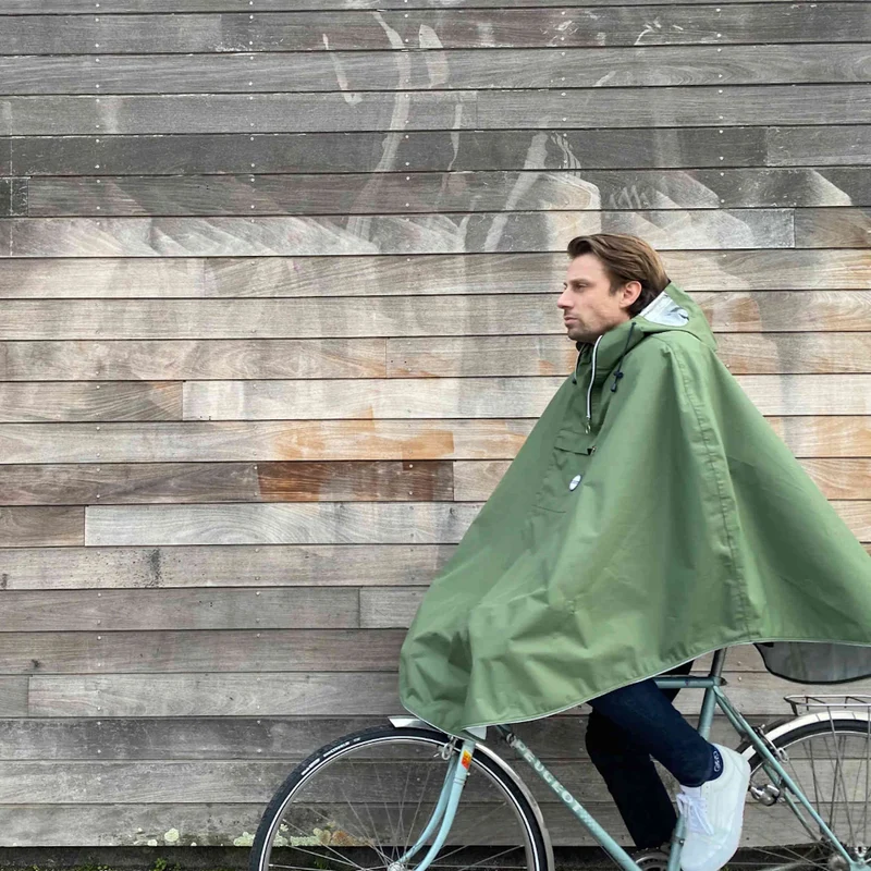 Cape de pluie vélo unisexe Le Temps des Grenouilles - Polyester 100% recyclé
