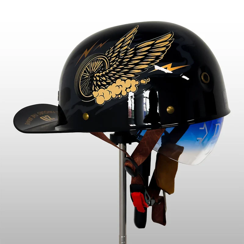 Half-Face Motorhelm met DOT & ECE Certificering - Sportieve Baseballcap Stijl Veiligheidshelm voor Scooter | Sansoti