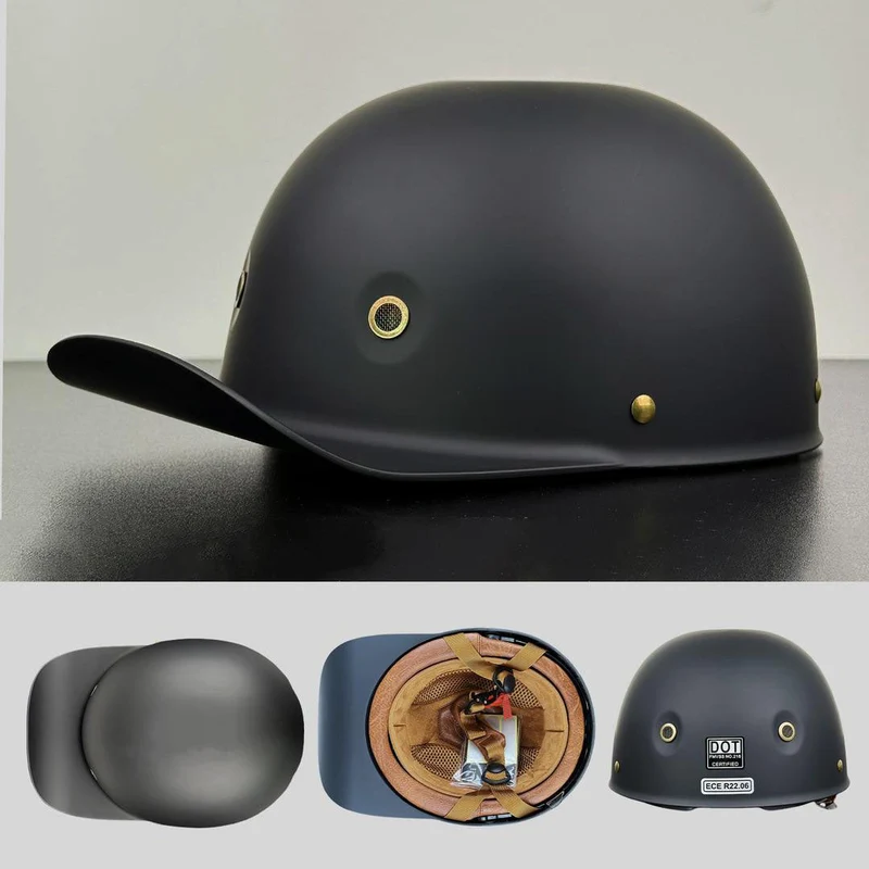 Half-Face Motorhelm met DOT & ECE Certificering - Sportieve Baseballcap Stijl Veiligheidshelm voor Scooter | Sansoti