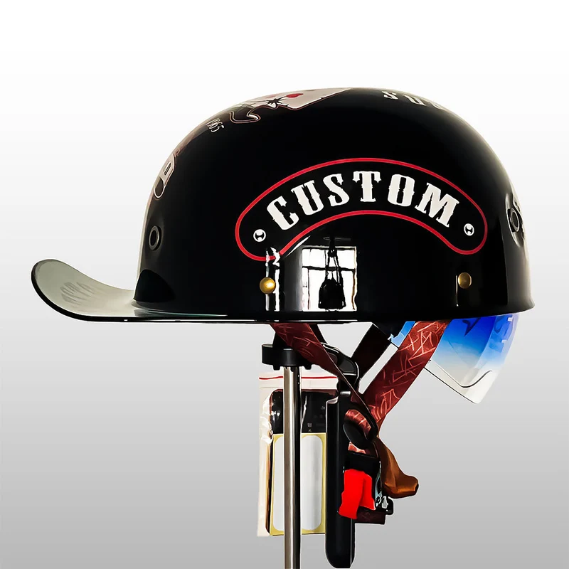 Half-Face Motorhelm met DOT & ECE Certificering - Sportieve Baseballcap Stijl Veiligheidshelm voor Scooter | Sansoti
