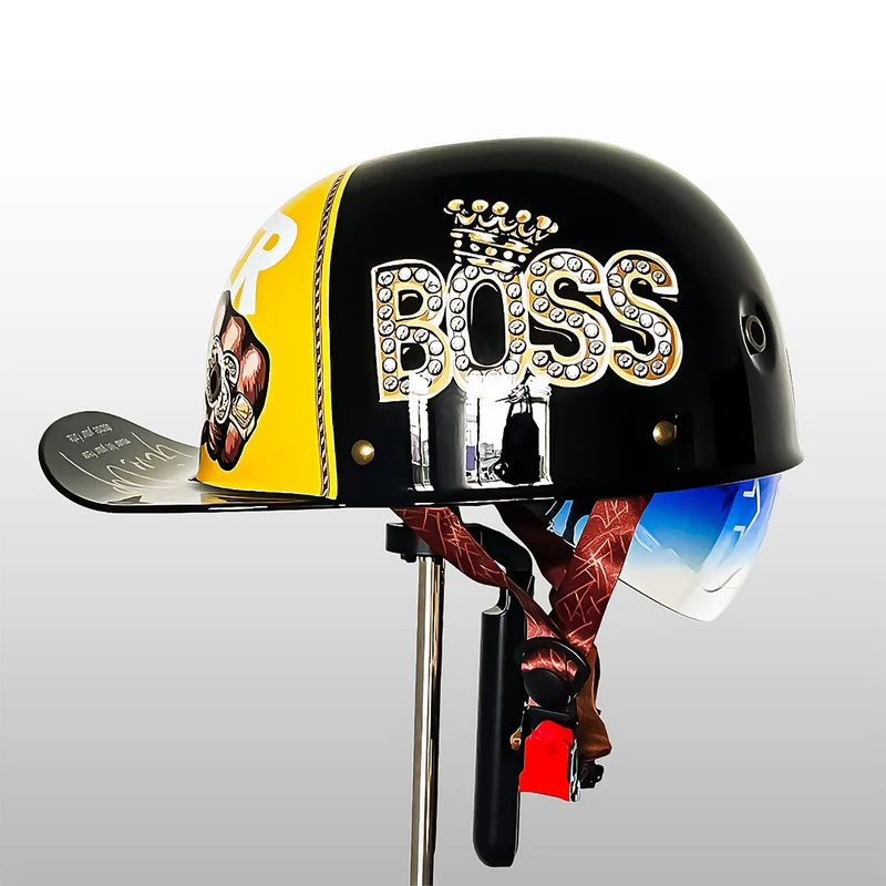 Half-Face Motorhelm met DOT & ECE Certificering - Sportieve Baseballcap Stijl Veiligheidshelm voor Scooter | Sansoti