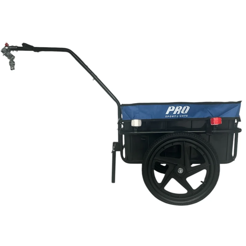 Fietskar 70L Fiets Aanhanger Met Krat Trolley + Reflectoren - Blauw - Waterdicht