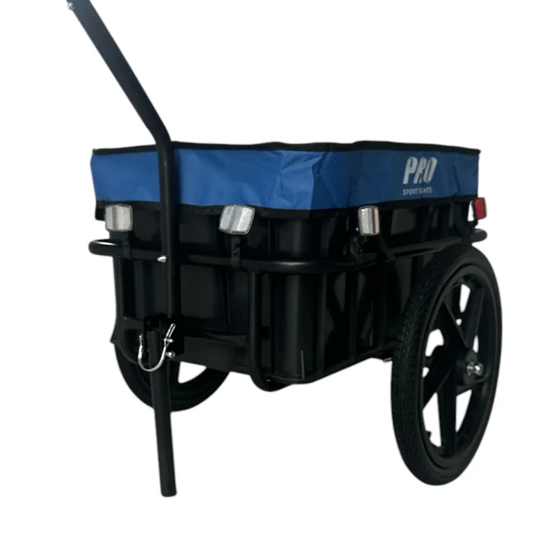 Fietskar 70L Fiets Aanhanger Met Krat Trolley + Reflectoren - Blauw - Waterdicht