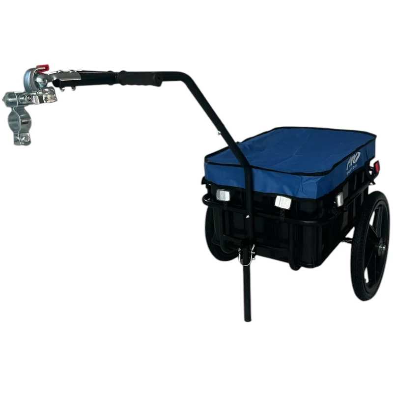 Fietskar 70L Fiets Aanhanger Met Krat Trolley + Reflectoren - Blauw - Waterdicht
