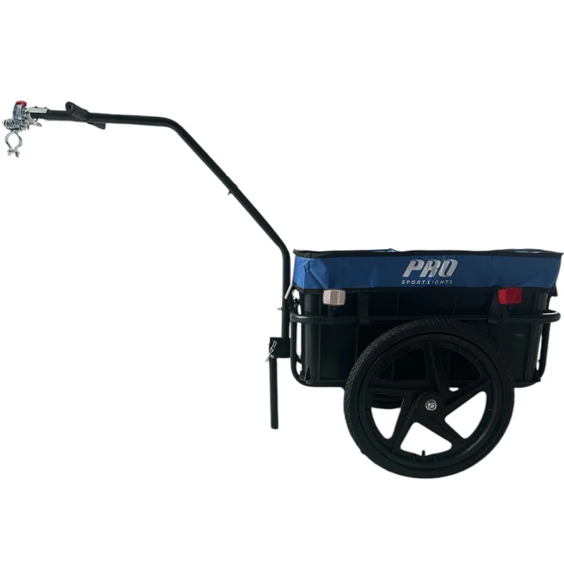 Fietskar 70L Fiets Aanhanger Met Krat Trolley + Reflectoren - Blauw - Waterdicht