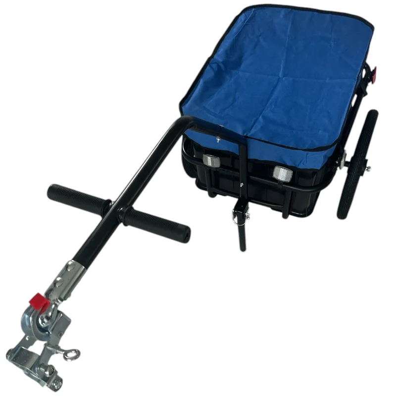 Fietskar 70L Fiets Aanhanger Met Krat Trolley + Reflectoren - Blauw - Waterdicht