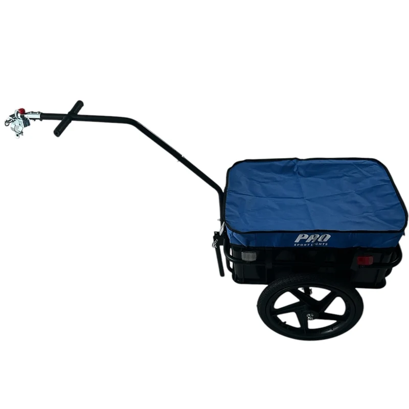 Fietskar 70L Fiets Aanhanger Met Krat Trolley + Reflectoren - Blauw - Waterdicht