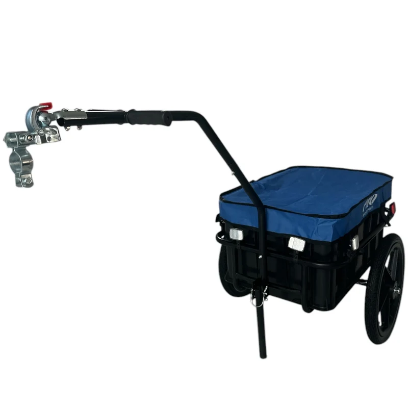 Fietskar 70L Fiets Aanhanger Met Krat Trolley + Reflectoren - Blauw - Waterdicht