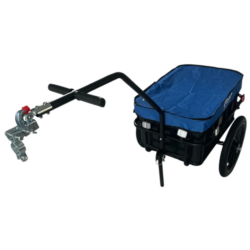 Fietskar 70L Fiets Aanhanger Met Krat Trolley + Reflectoren - Blauw - Waterdicht