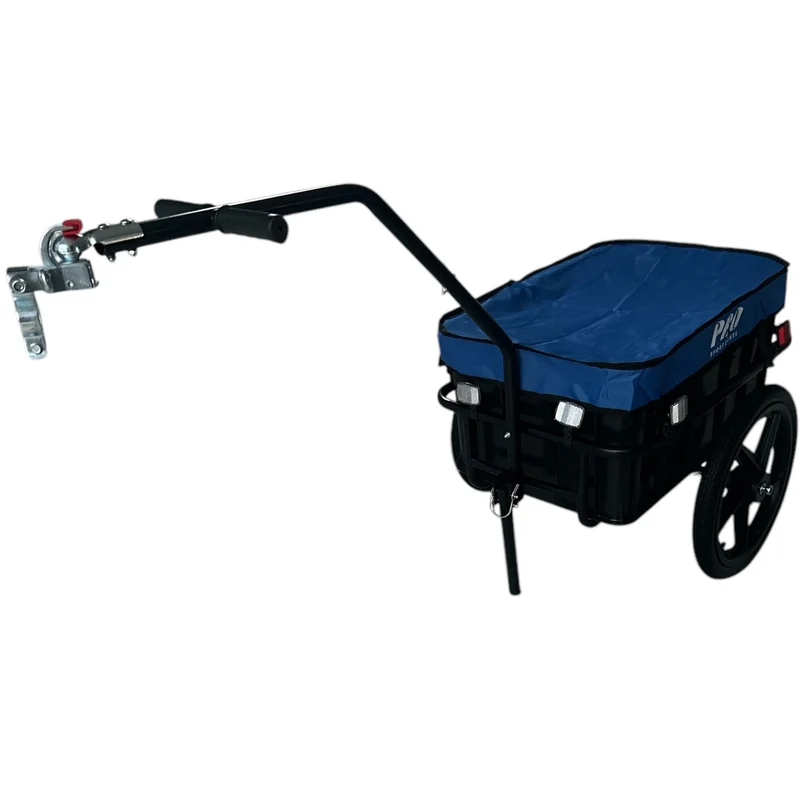 Fietskar 70L Fiets Aanhanger Met Krat Trolley + Reflectoren - Blauw - Waterdicht
