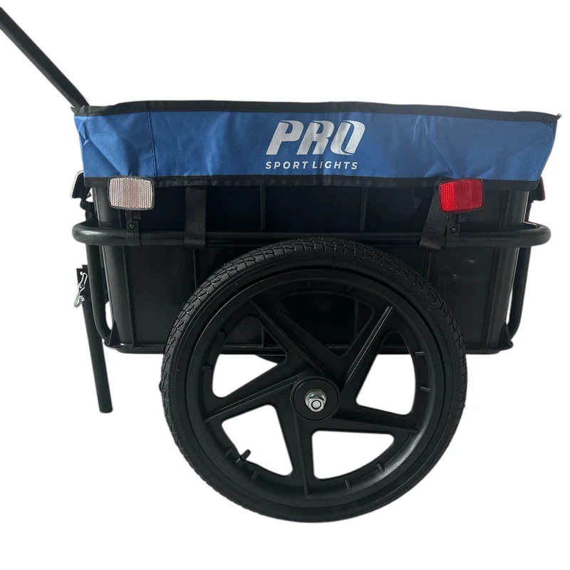 Fietskar 70L Fiets Aanhanger Met Krat Trolley + Reflectoren - Blauw - Waterdicht