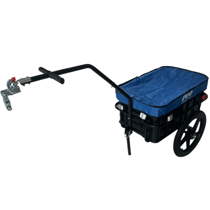 Fietskar 70L Fiets Aanhanger Met Krat Trolley + Reflectoren - Blauw - Waterdicht