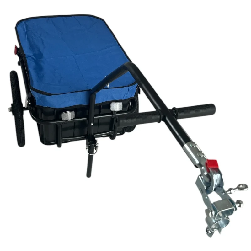 Fietskar 70L Fiets Aanhanger Met Krat Trolley + Reflectoren - Blauw - Waterdicht