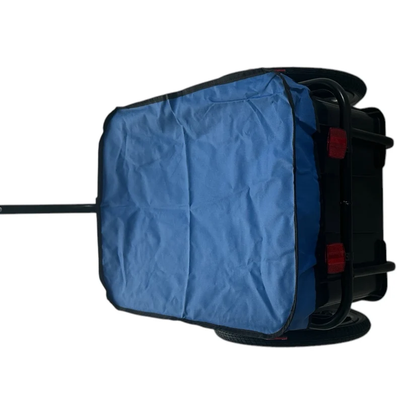 Fietskar 70L Fiets Aanhanger Met Krat Trolley + Reflectoren - Blauw - Waterdicht