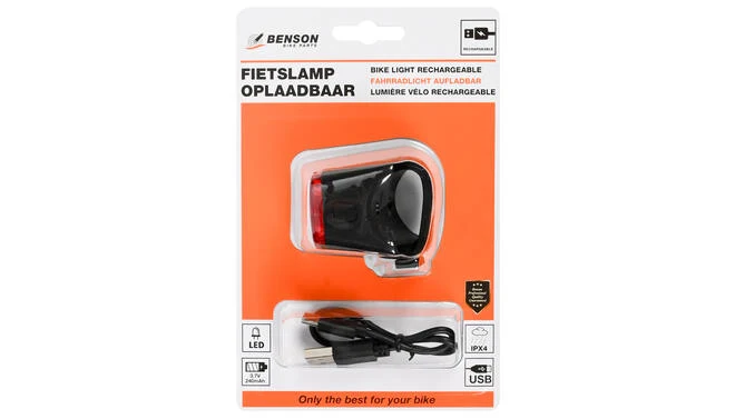 Fietslamp Achterlicht LED USB Oplaadbaar Rood