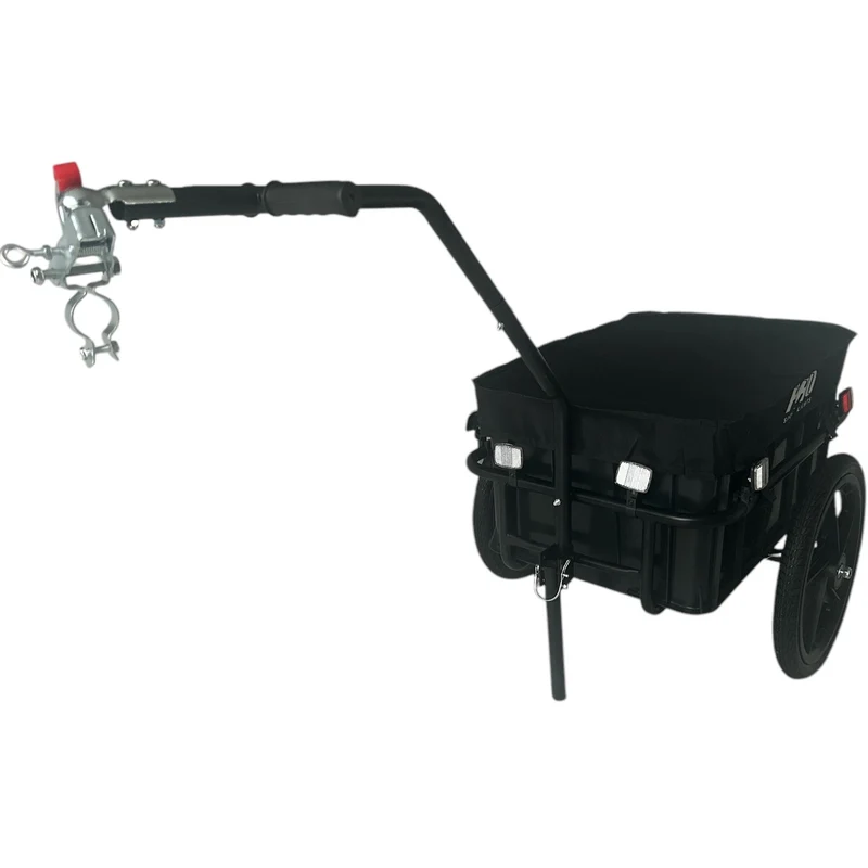 Fietskar Bagagefietskar 70L Fiets Aanhanger Met Krat Trolley + Reflectoren - Zwart