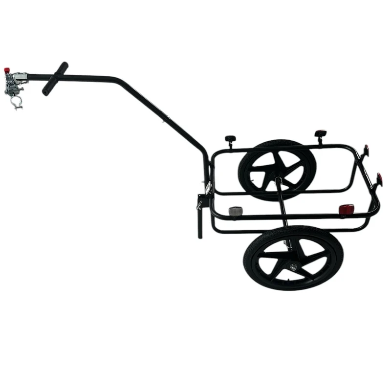 Fietskar Bagagefietskar 70L Fiets Aanhanger Met Krat Trolley + Reflectoren - Zwart