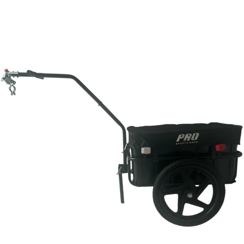 Fietskar Bagagefietskar 70L Fiets Aanhanger Met Krat Trolley + Reflectoren - Zwart