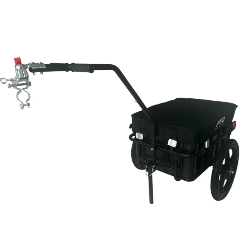 Fietskar Bagagefietskar 70L Fiets Aanhanger Met Krat Trolley + Reflectoren - Zwart