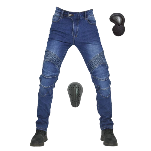 Jean de moto bleu pour homme