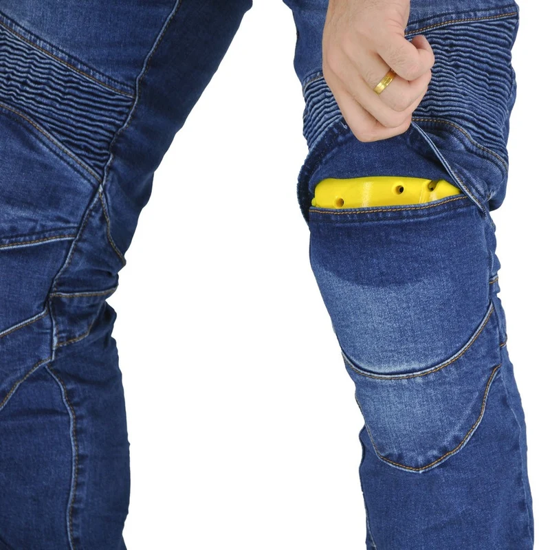 Jean de moto bleu pour homme