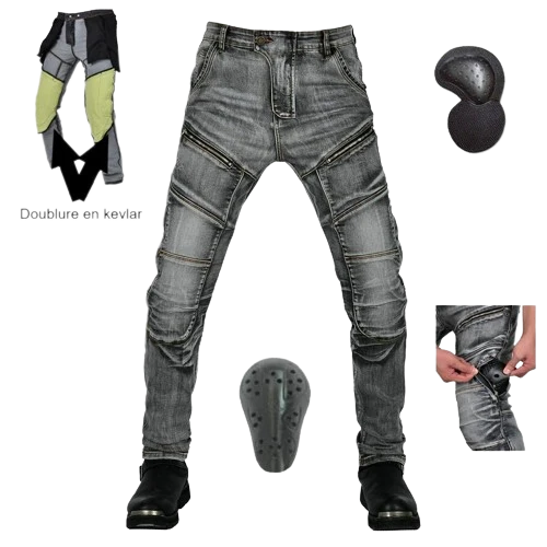 Jean de moto Kevlar - Gris