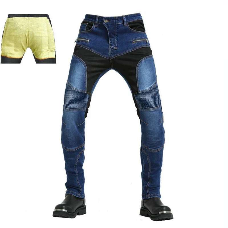 Jean de moto Kevlar Renforce - Bleu