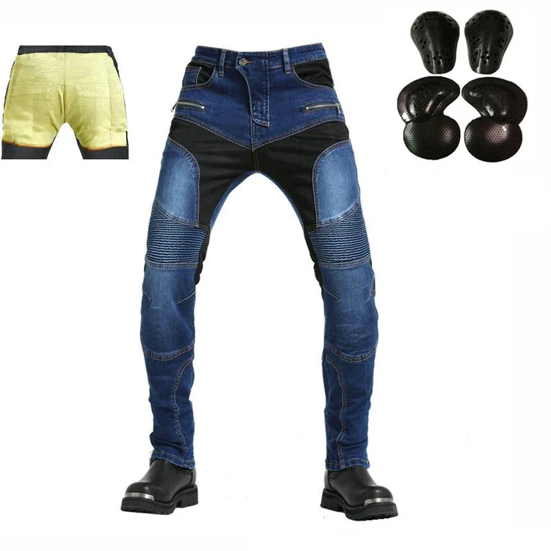 Jean de moto Kevlar Renforce - Bleu
