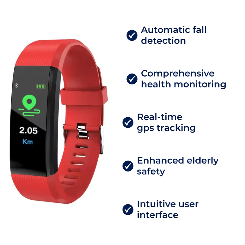 Slimme Horloge met Valdetectie GPS Tracker en Gezondheidsmeting voor Senioren Ouderenzorg Veiligheid | Sansoti