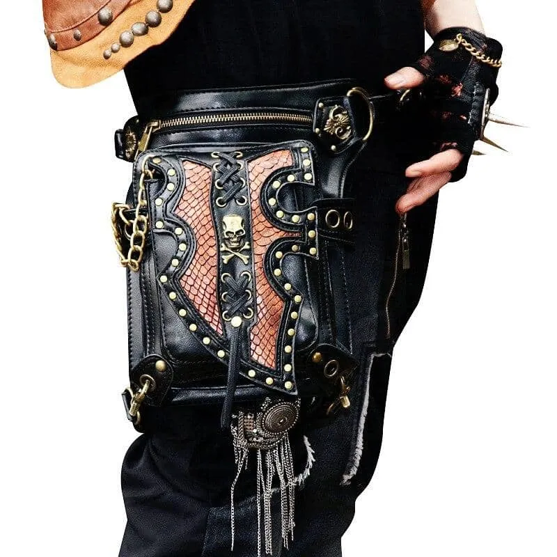 Sacoche de jambe moto - Steampunk