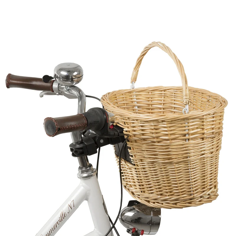 Panier vélo avant osier sur guidon M-Wave