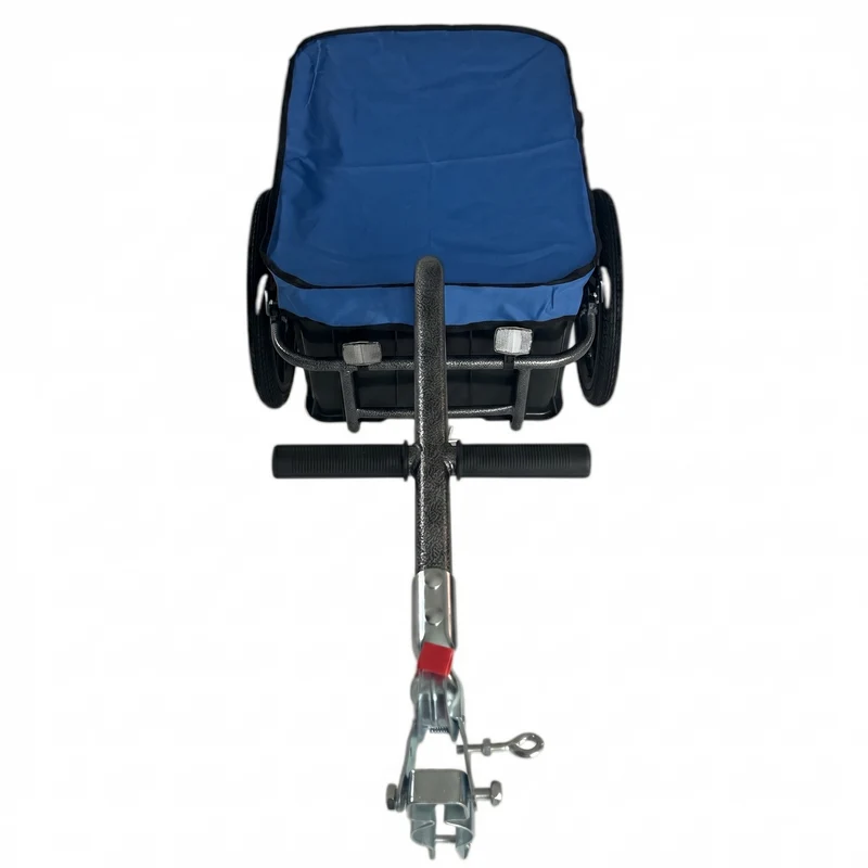 Fietskar Blauw Transport Bagage Aanhanger Fiets Met Krat 70L Reflectoren