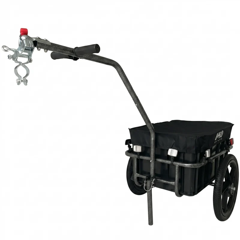 Fietskar Transport Aanhanger Fiets Met Krat 70L Reflectoren - Zwart