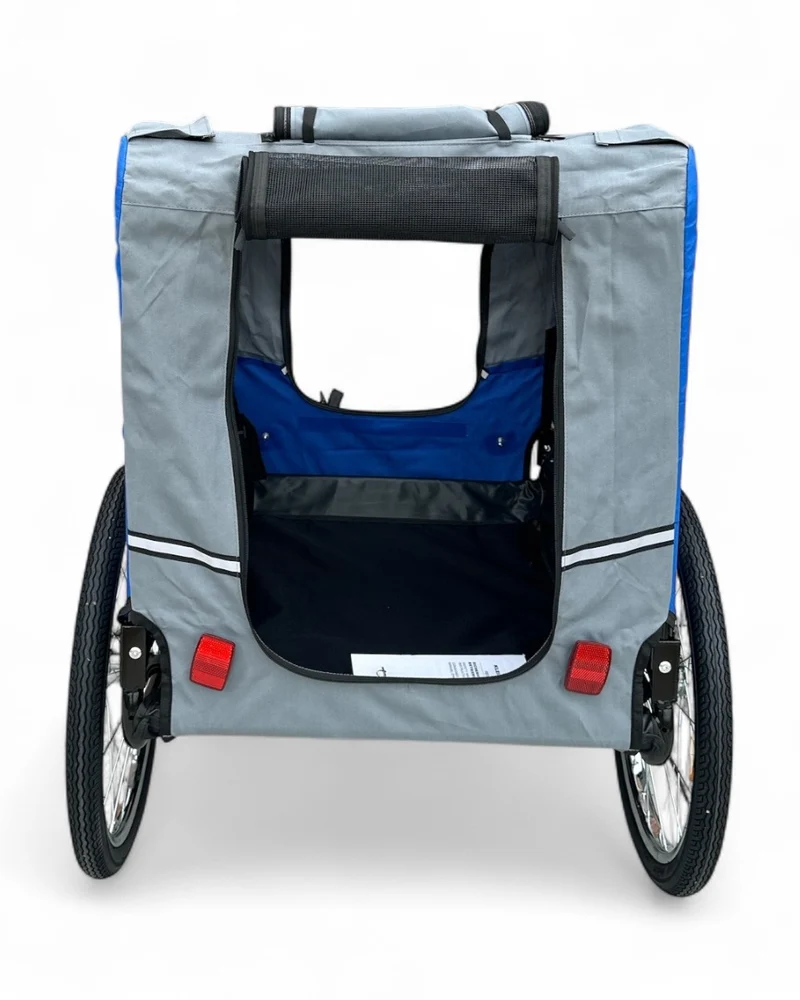 Fietskar Hond Blauw Hondenfietskar met Reflectoren – Blauw – Fietsaanhanger tot 30kg