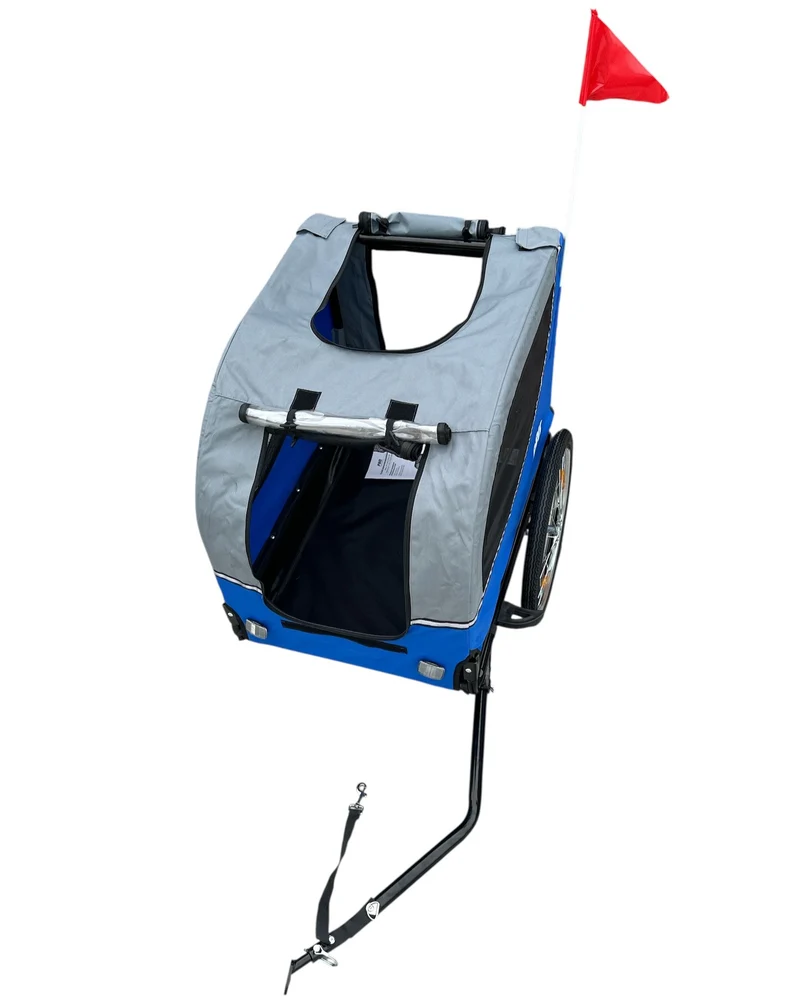 Fietskar Hond Blauw Hondenfietskar met Reflectoren – Blauw – Fietsaanhanger tot 30kg