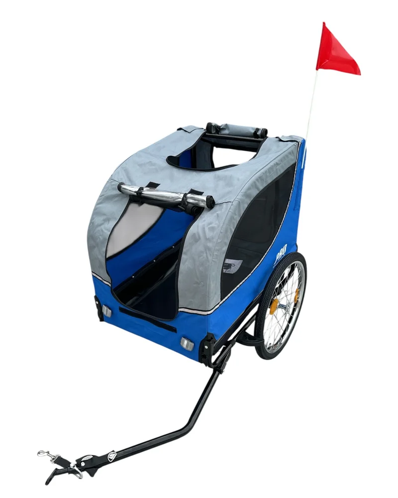 Fietskar Hond Blauw Hondenfietskar met Reflectoren – Blauw – Fietsaanhanger tot 30kg