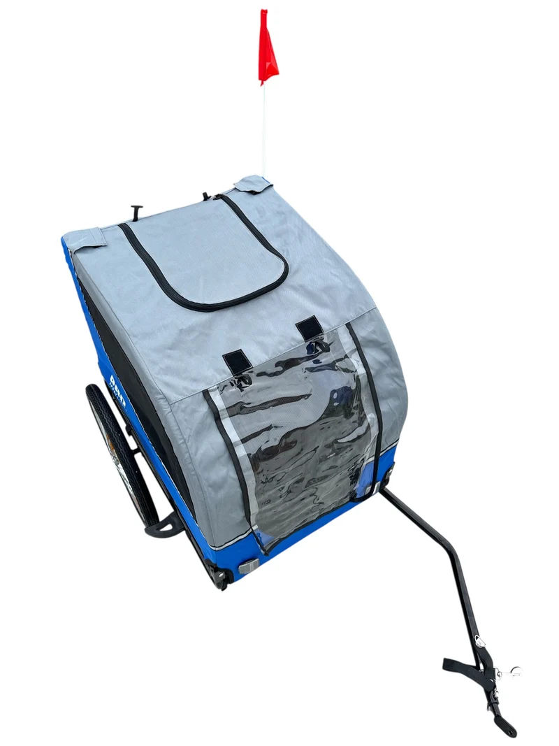 Fietskar Hond Blauw Hondenfietskar met Reflectoren – Blauw – Fietsaanhanger tot 30kg
