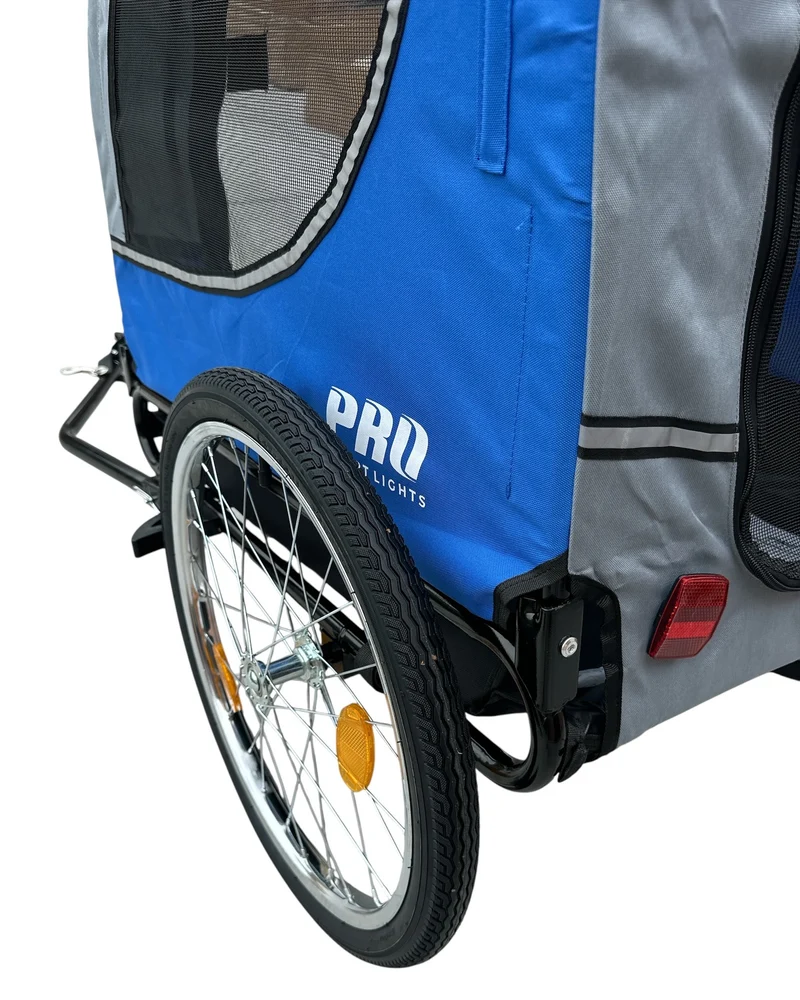 Fietskar Hond Blauw Hondenfietskar met Reflectoren – Blauw – Fietsaanhanger tot 30kg