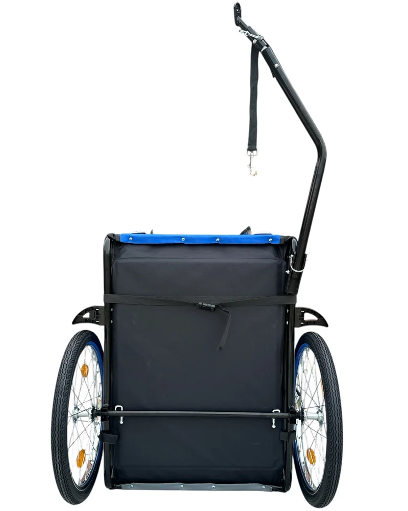 Fietskar Hond Blauw Hondenfietskar met Reflectoren – Blauw – Fietsaanhanger tot 30kg
