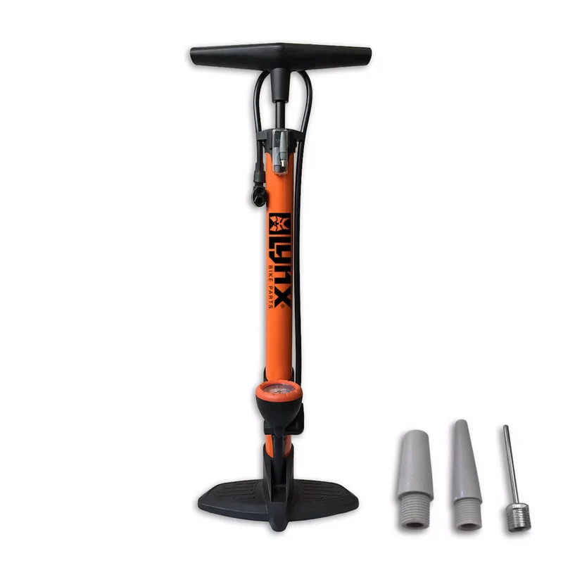 Fietspomp Bandenpomp met Manometer - Voetpomp 12 BAR - Oranje