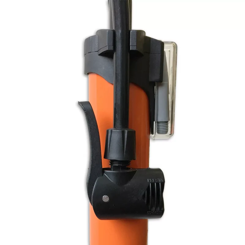 Fietspomp Bandenpomp met Manometer - Voetpomp 12 BAR - Oranje
