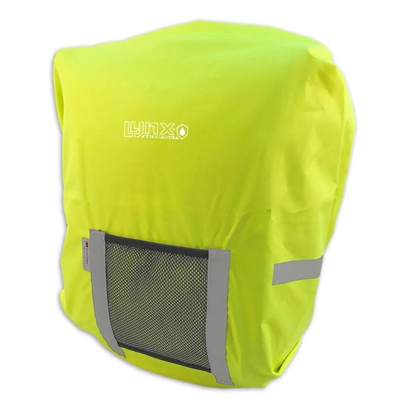 Regenhoes Rugzak Fietstas Waterdicht Fluo Geel Reflecterend