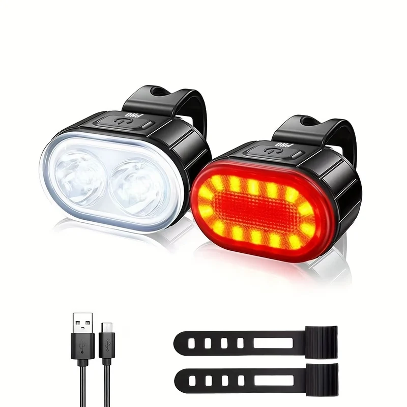 Fietsverlichting Koplamp Achterlicht Set 200 & 50 Lumen Fietsverlichtingsset