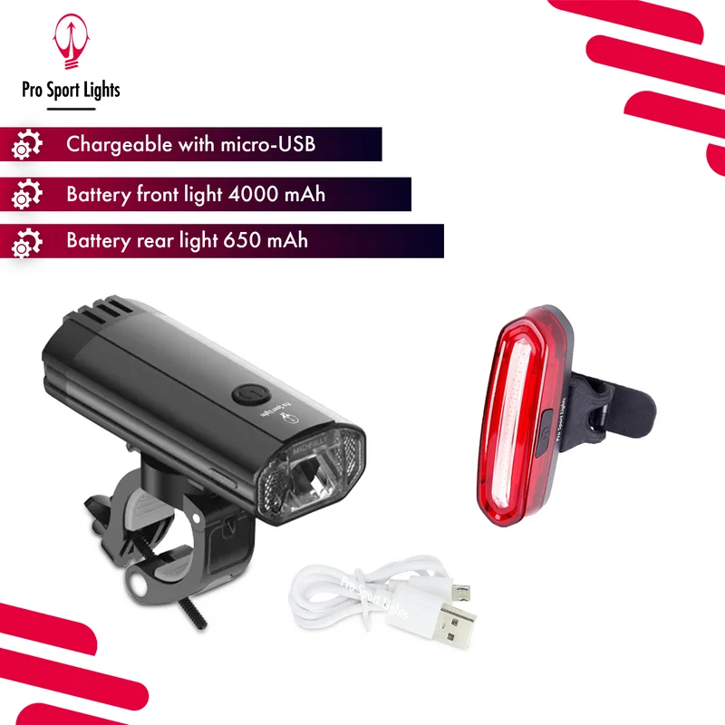 1200 Lumen & 120 Lumen Pro Sport Lights LED fietsverlichtingsset