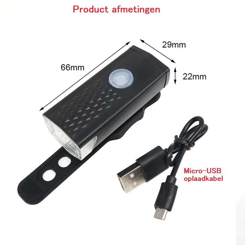 Pro Sport Lights LED Fietsverlichting Set - USB Oplaadbaar - 300 & 20 Lumen
