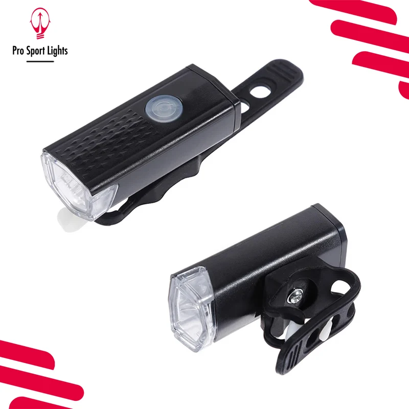 Pro Sport Lights LED Fietsverlichting Set - USB Oplaadbaar - 300 & 20 Lumen