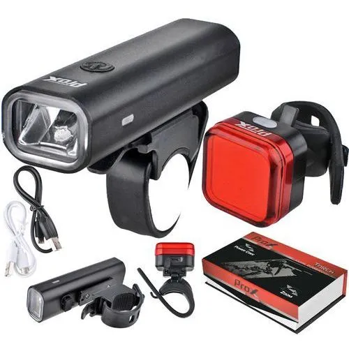 Fietsverlichtingsset 400 en 40 Lumen Led USB Oplaadbaar