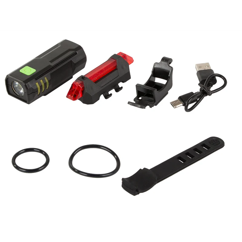 LED Fietsverlichtingsset - Voorlicht en Achterlicht - USB Oplaadbaar
